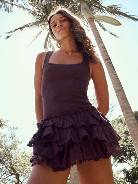 Free People Pants - NWT Brown Ruffled Romper